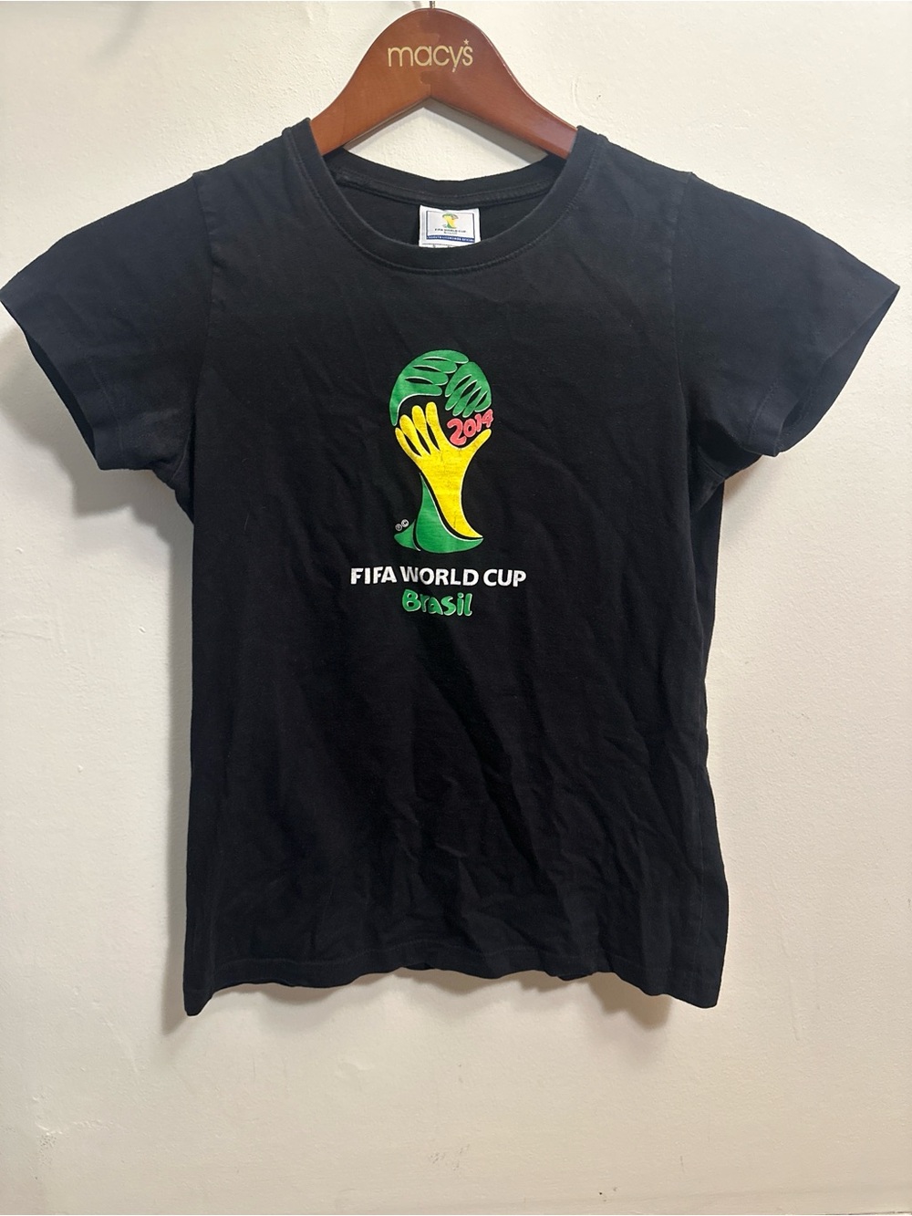 2014 Official FIFA World Cup Brasil Black Graphic Short Sleeve Tee